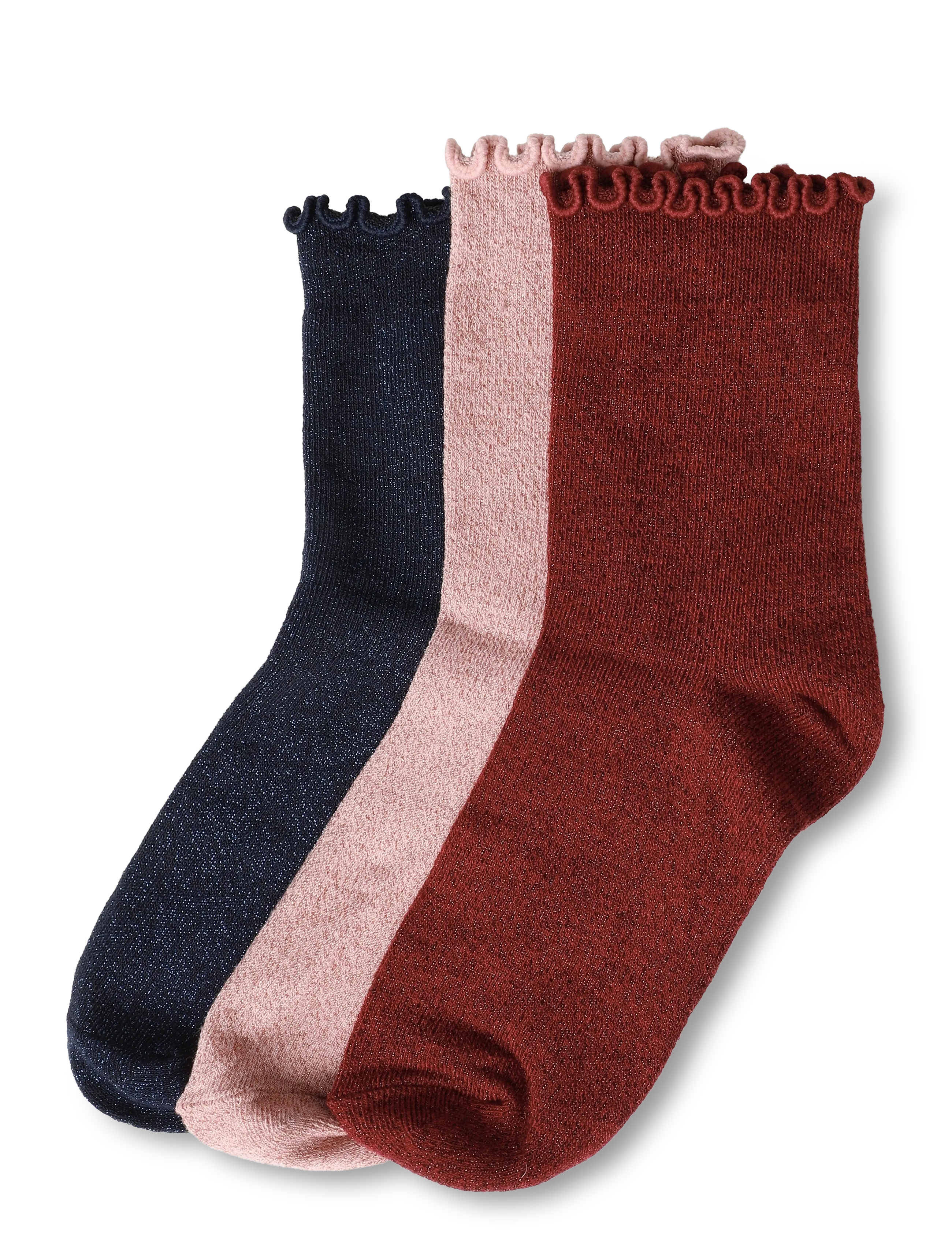 Kids Only KOGWINTER XMAS GLITTER SOCKS 3-PACK ACC - Riided - CABERNET / burgundy