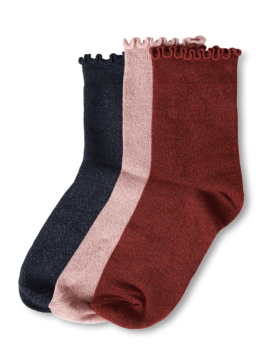 Kids Only - KOGWINTER XMAS GLITTER SOCKS 3-PACK ACC - strümpfe - cabernet - 0