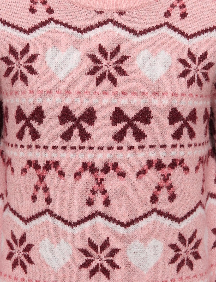 Kids Only - KOGSNOWFLAKE XMAS LS O-NECK KNT - džemprid - rose elegance - 2