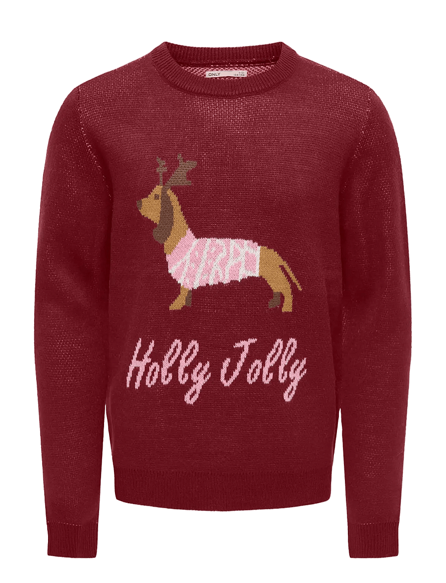 Kids Only - KOGFALA XMAS LS O-NECK KNT - pullover - cabernet - 0
