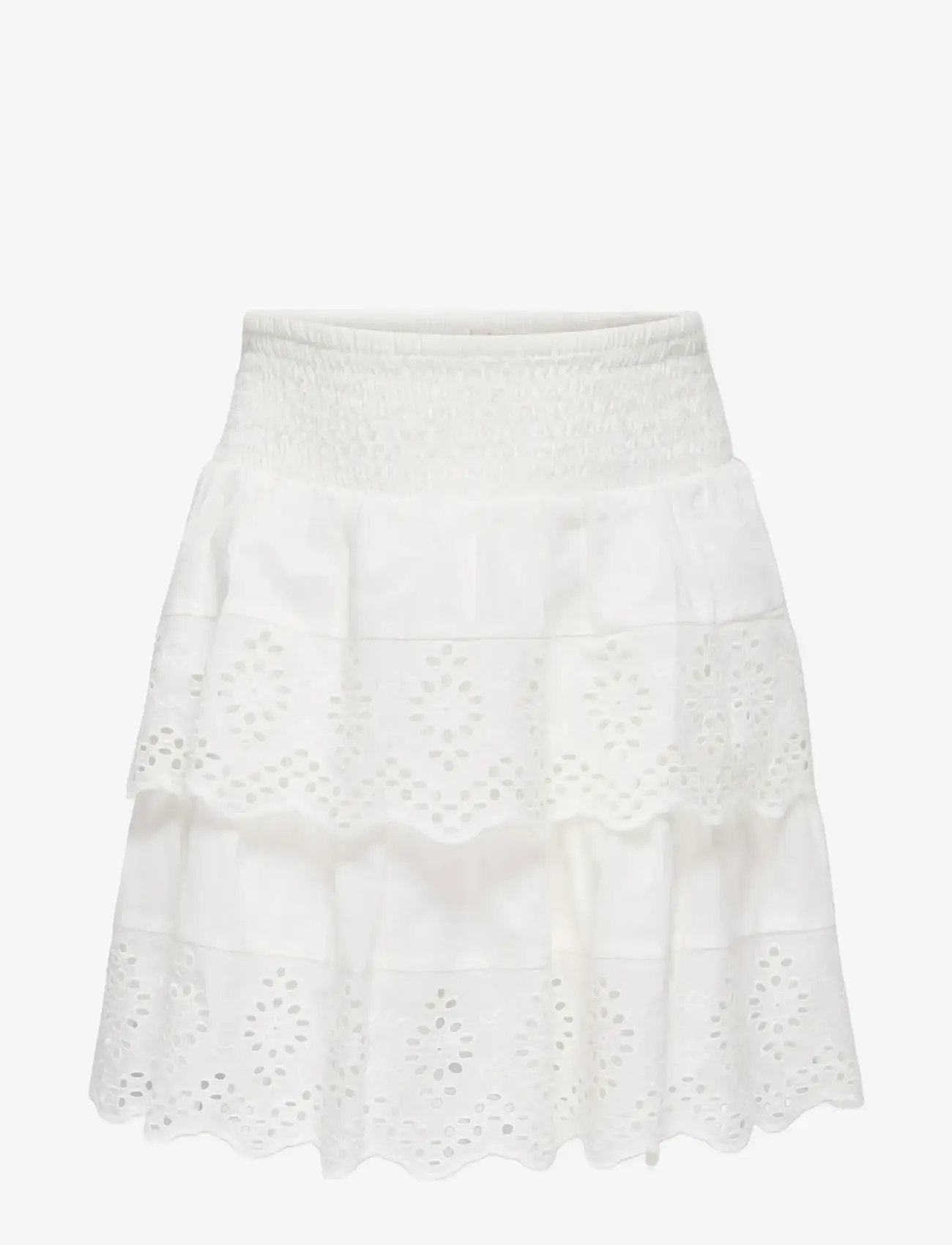 Kids Only - KOGLOU LIFE EMB LAYERED SKIRT WVN - jupes courtes - cloud dancer - 0