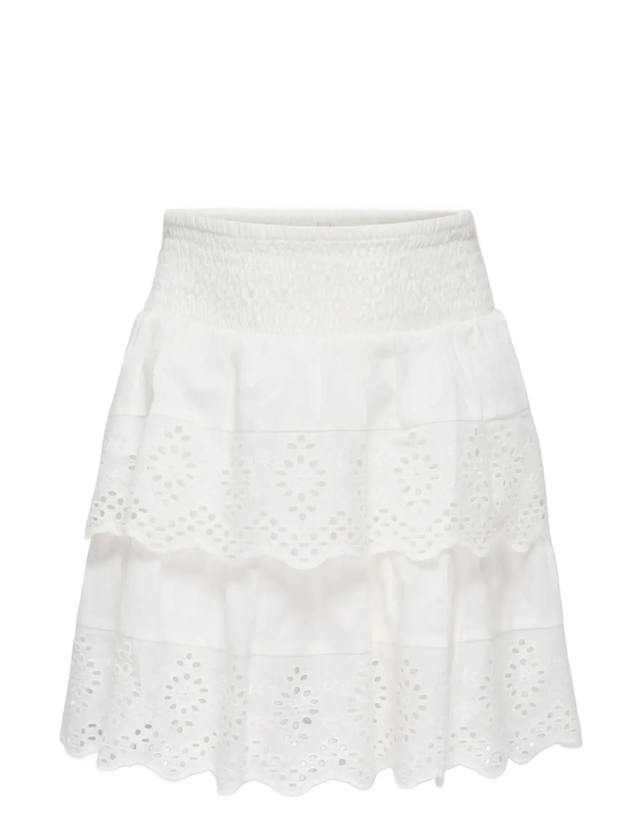 Kids Only KOGLOU LIFE EMB LAYERED SKIRT WVN - Short skirts - CLOUD DANCER / white
