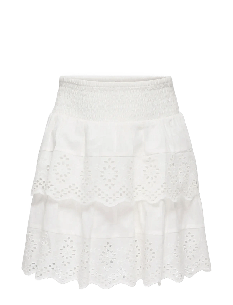 Kids Only - KOGLOU LIFE EMB LAYERED SKIRT WVN - korte nederdele - cloud dancer - 0