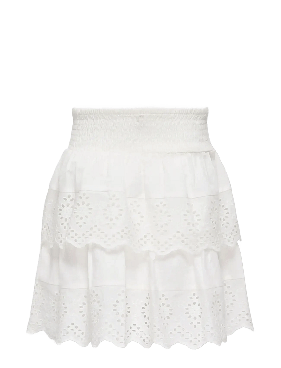 Kids Only - KOGLOU LIFE EMB LAYERED SKIRT WVN - korte nederdele - cloud dancer - 1