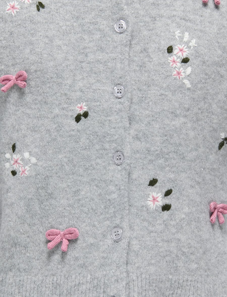 Kids Only - KOGDORA DETAIL LS O-NECK CARDIGAN KNT - kardiganid - light grey melange - 2