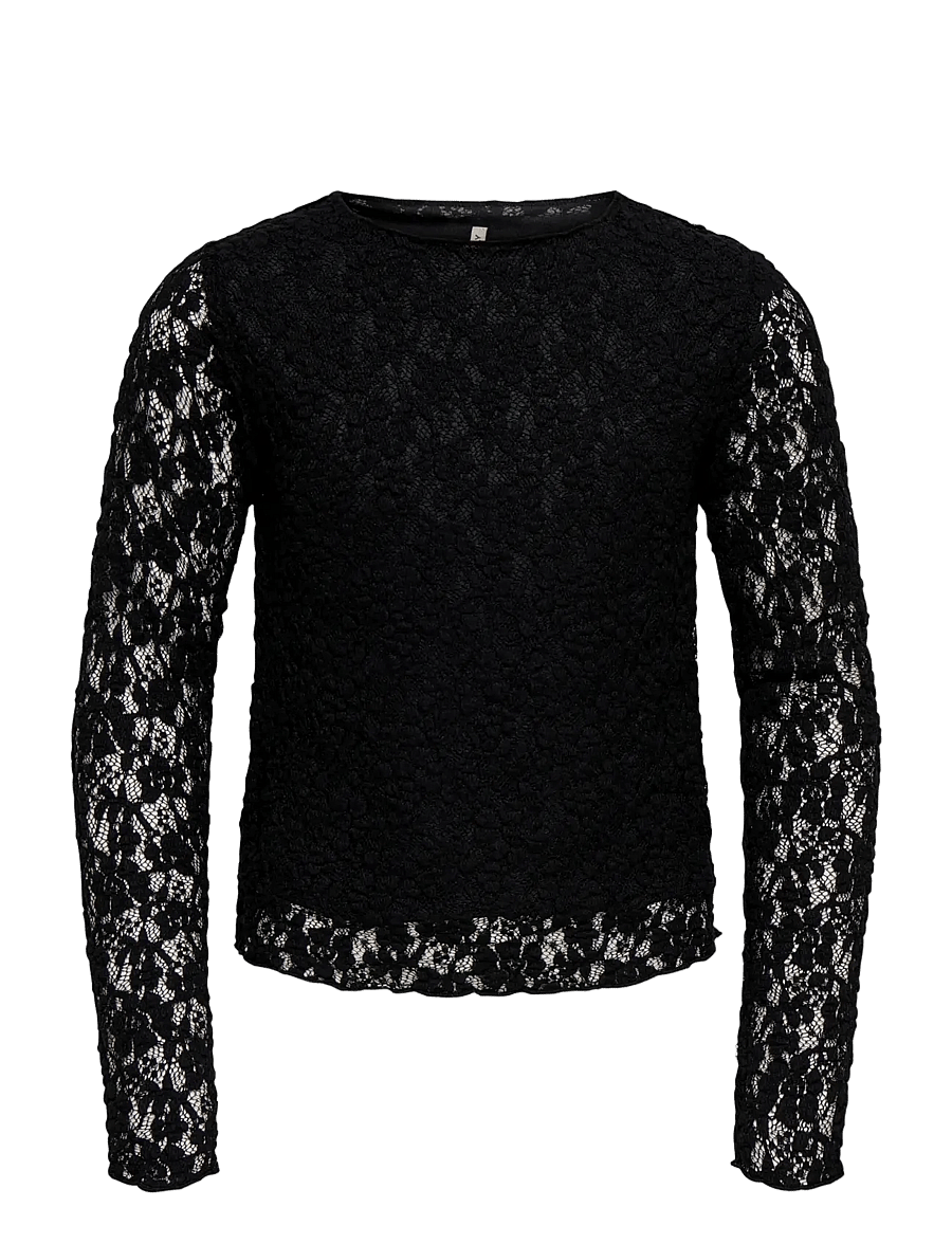 Kids Only - KOGLEIKA LS LACE TOP JRS NOOS - black - 0