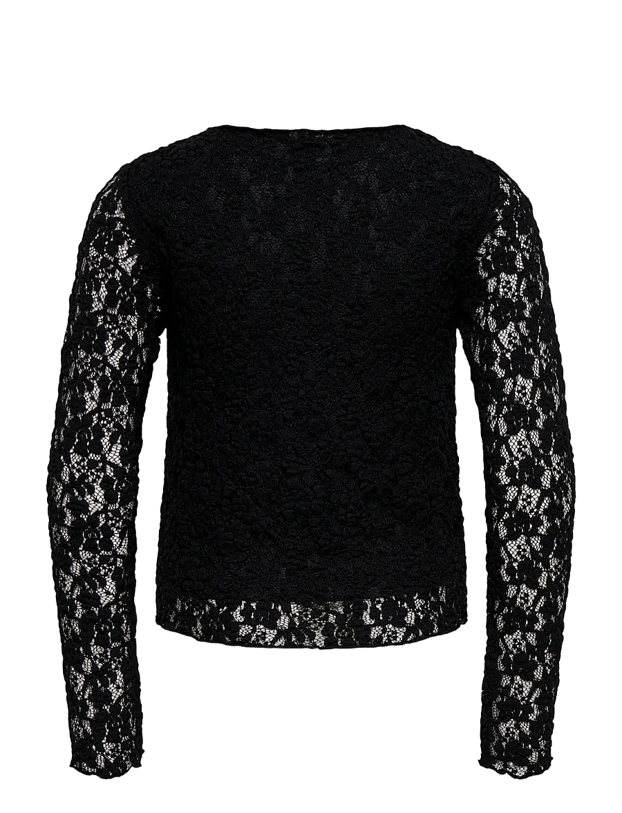 Kids Only - KOGLEIKA LS LACE TOP JRS NOOS - black - 1