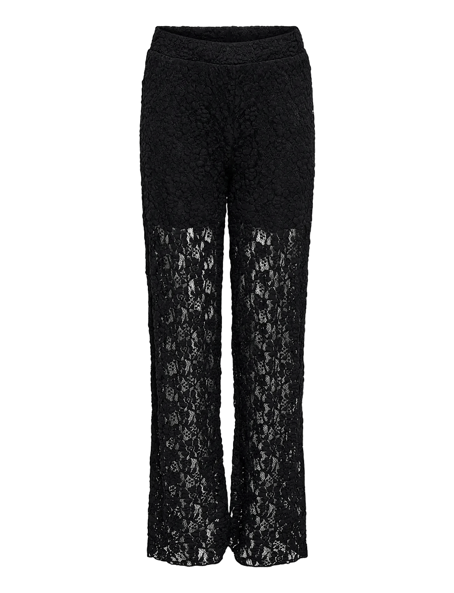 Kids Only - KOGLEIKA STRAIGHT LACE PANTS JRS - einkaufen nach alter von - black - 0