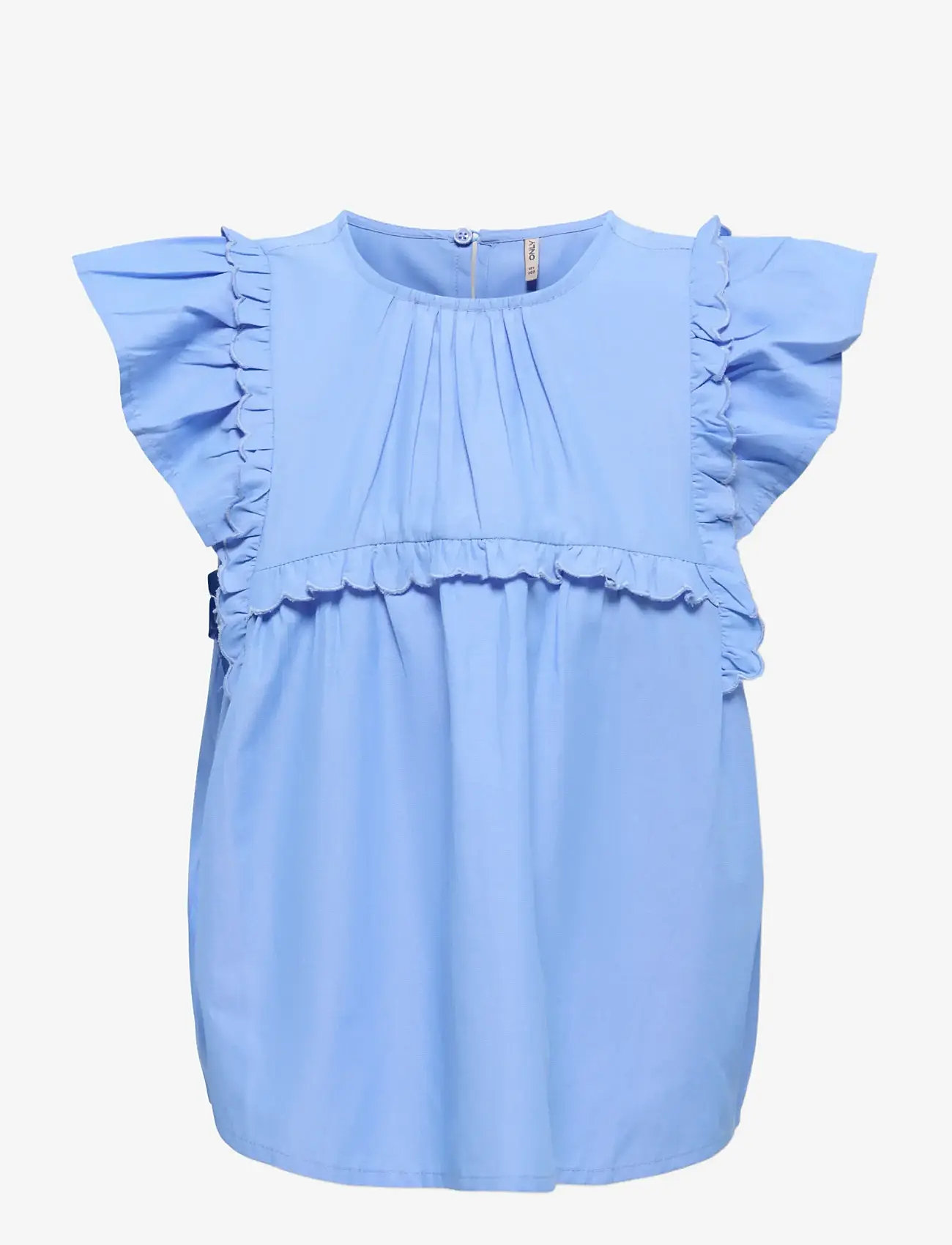 Kids Only - KOGCLARE SS RUFFLE TOP WVN - bluser & tunikaer - cornflower blue - 0