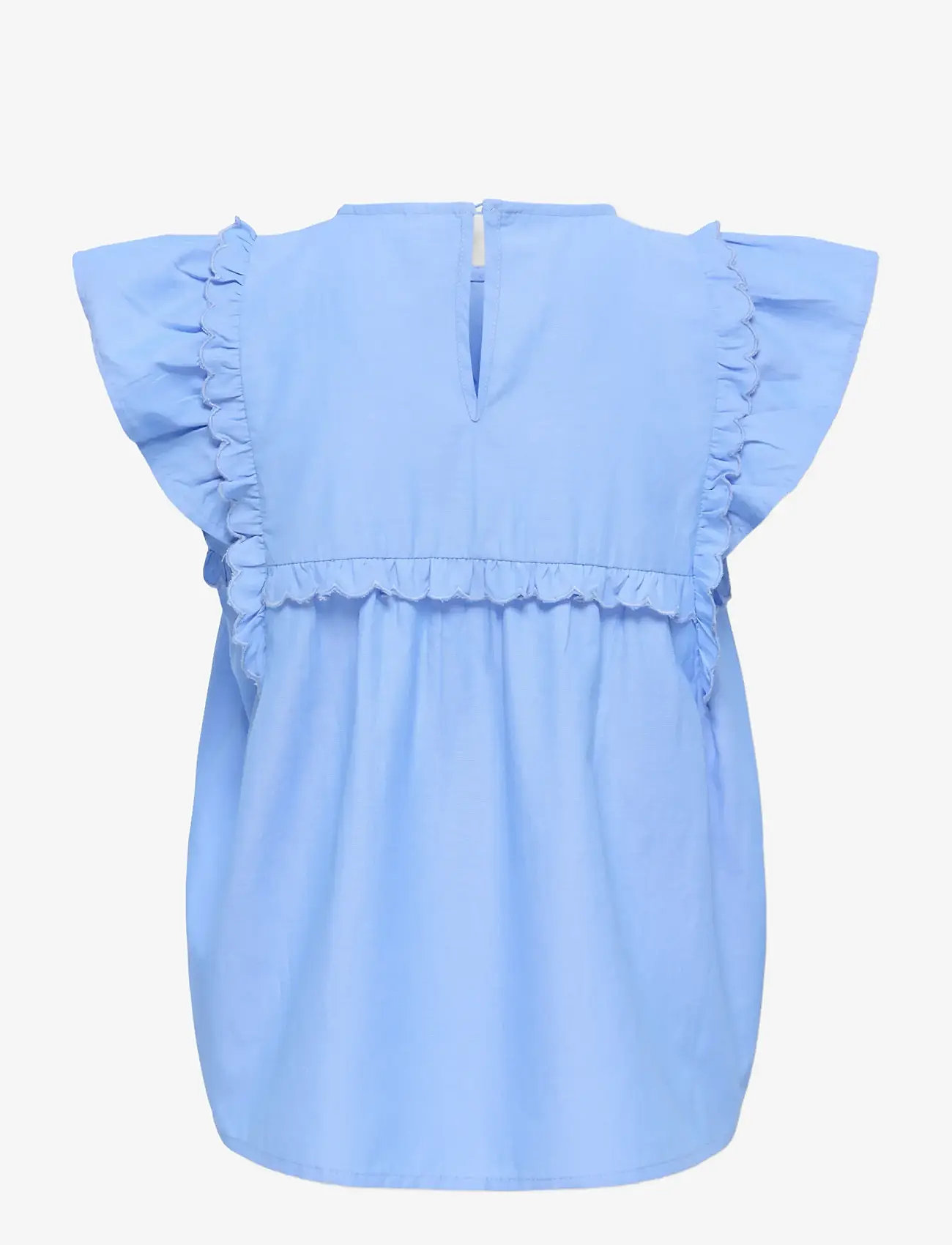 Kids Only - KOGCLARE SS RUFFLE TOP WVN - bluser & tunikaer - cornflower blue - 1