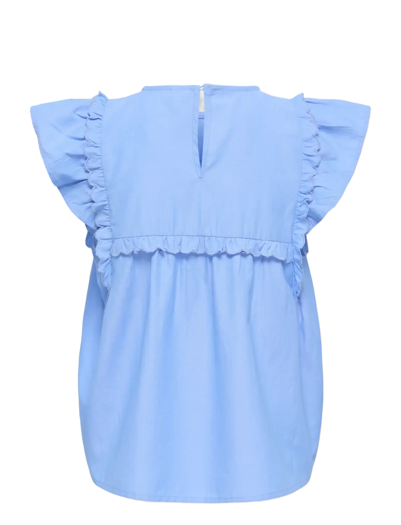 Kids Only - KOGCLARE SS RUFFLE TOP WVN - pluusid ja tuunikad - cornflower blue - 1