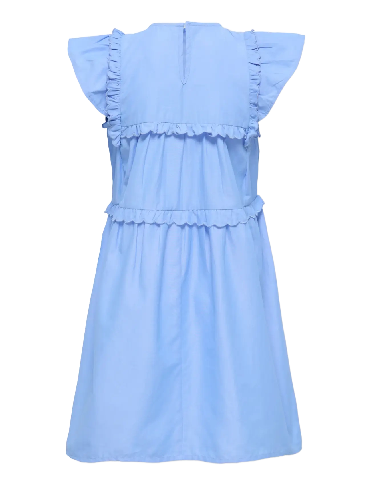Kids Only - KOGCLARE SS RUFFLE DRESS WVN - stutterma hversdagskjólar - cornflower blue - 1