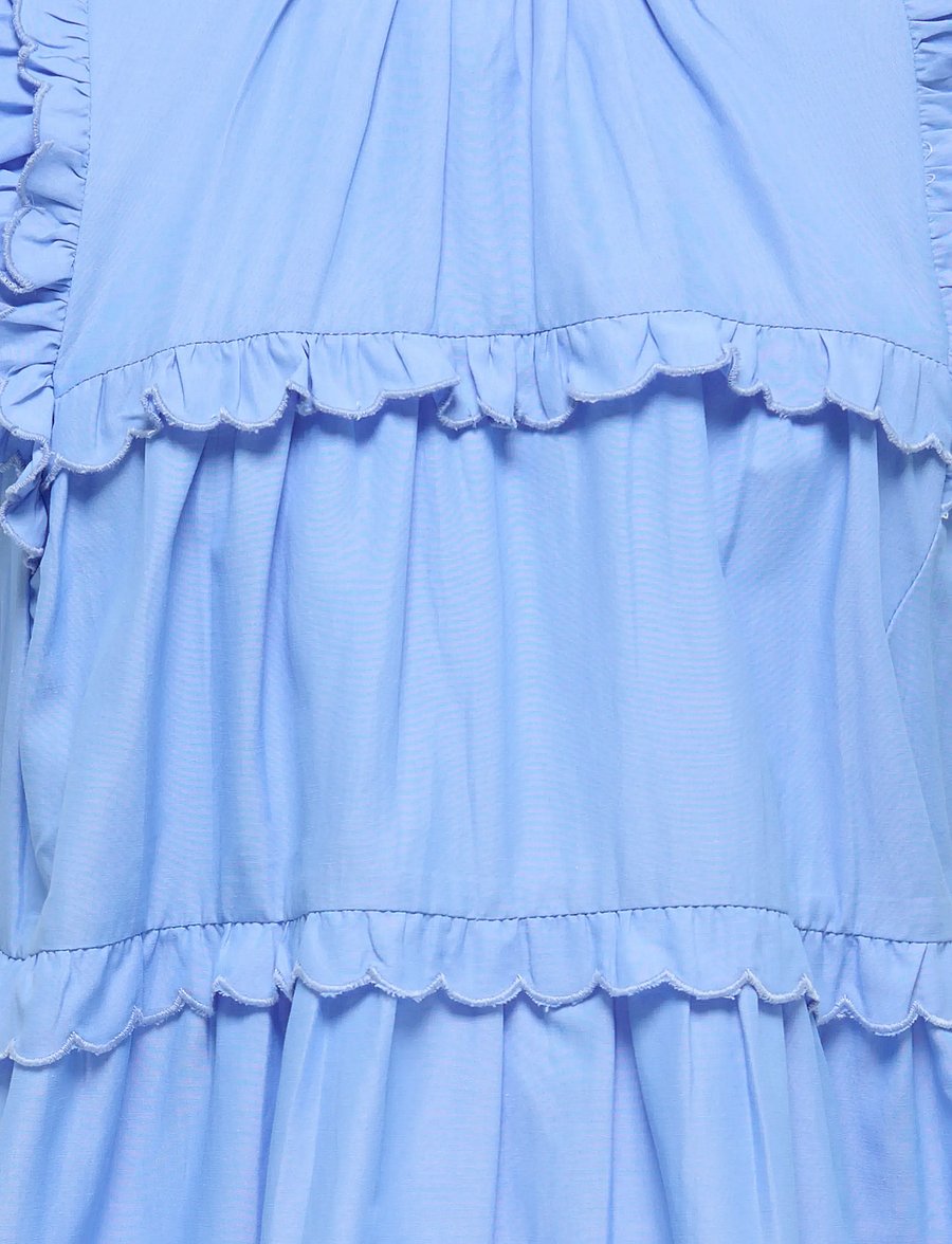 Kids Only - KOGCLARE SS RUFFLE DRESS WVN - stutterma hversdagskjólar - cornflower blue - 2