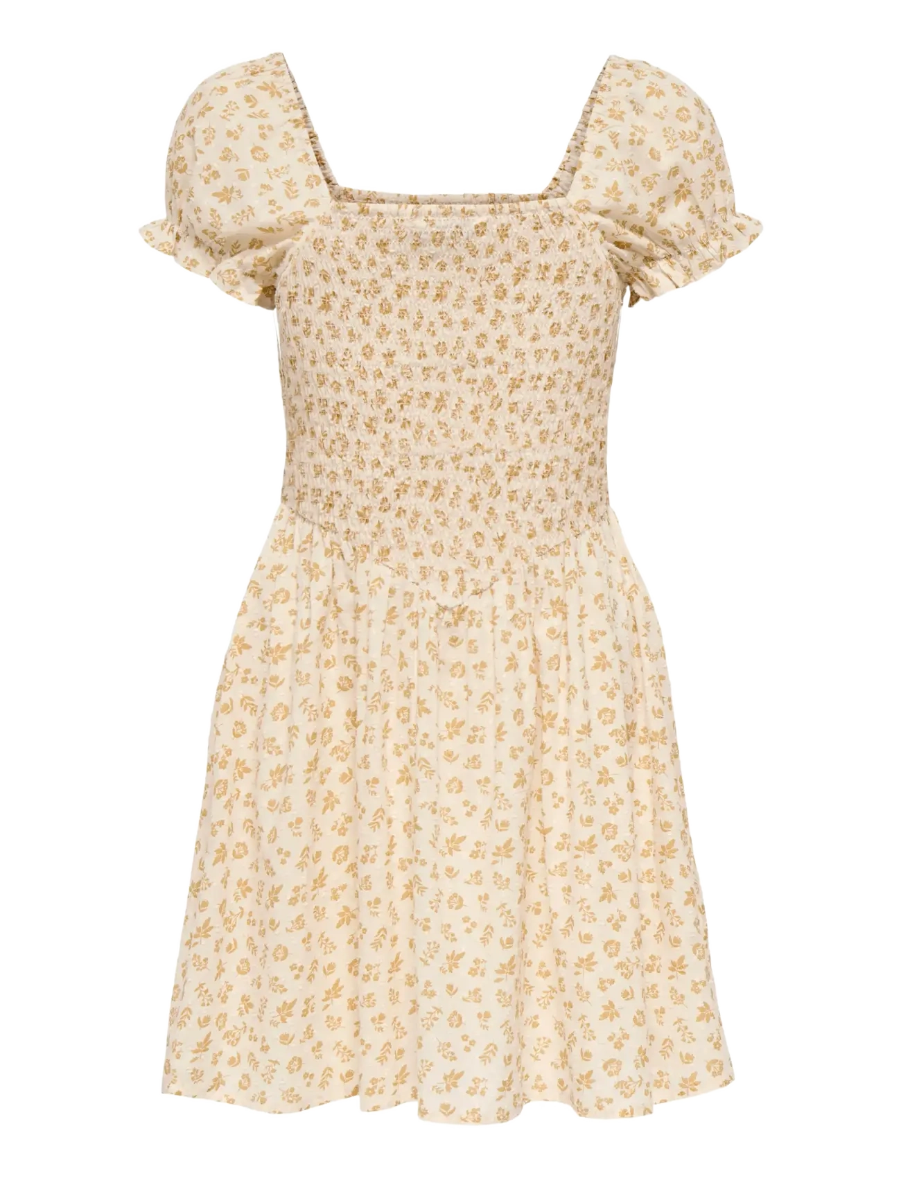 Kinder ONLY Kogeril Ss Smock Kleid Wvn Beige - 158 - Kinder