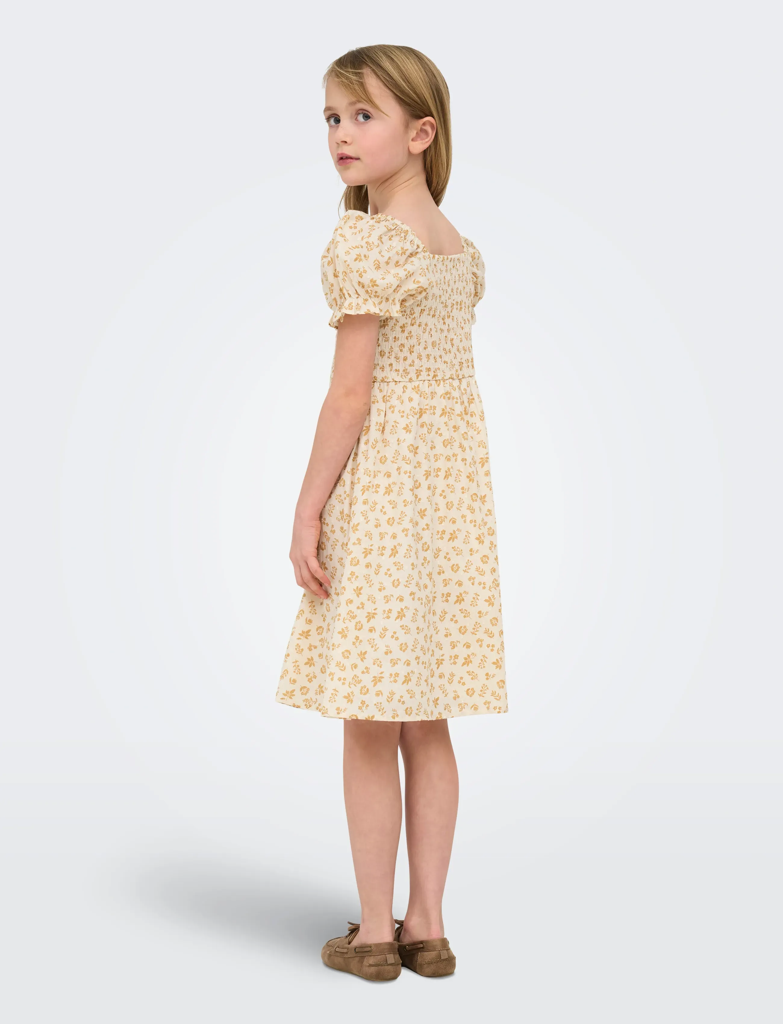 Kids Only - KOGERIL SS SMOCK DRESS WVN - short-sleeved casual dresses - cloud dancer - 3
