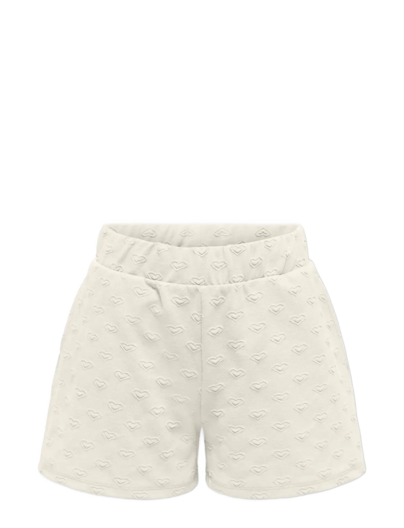 Kids Only Kogsimone Wide Heart Shorts Swt, 152, Cream, Shorts > Svedeshorts, Børn