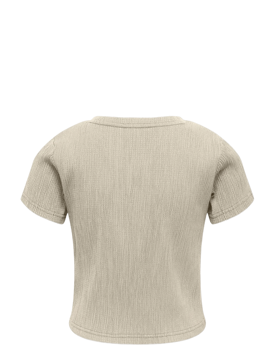 Kids Only - KOGKAYLIE STRUC S/S TOP PNT - kortærmede t-shirts - pumice stone - 1