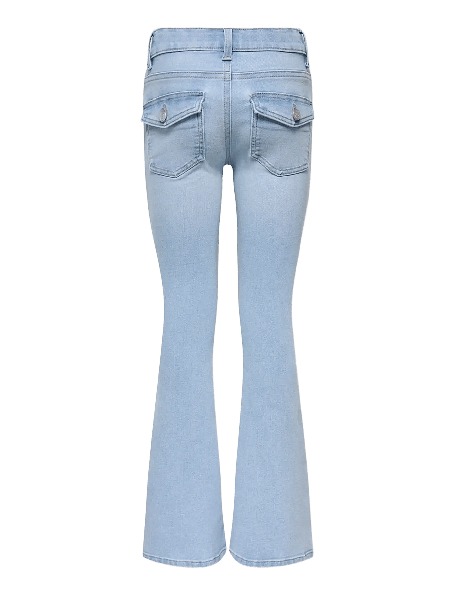 Kids Only - KOGPHOEBE LW BACK POC FLARED DNM BOX - bootcut jeans - light blue denim - 2