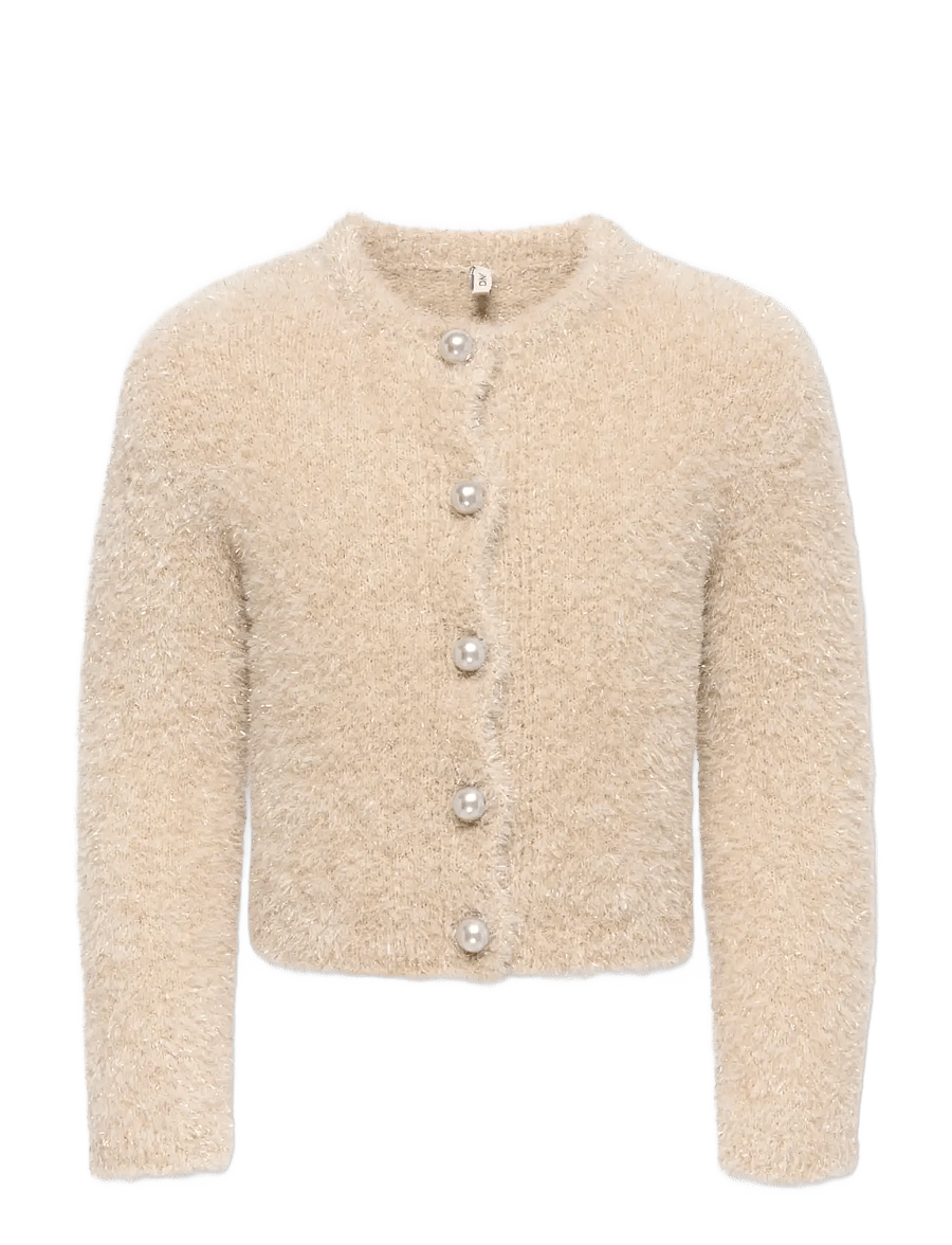 Kids Only - KMGPIUMO GLITTER LS CARDIGAN KNT - cardigans - whitecap gray - 0