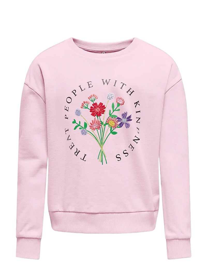 Kids Only - KOGRUNA FLOWER L/S O-NECK CS SWT - sporta džemperi - roseate spoonbill - 0