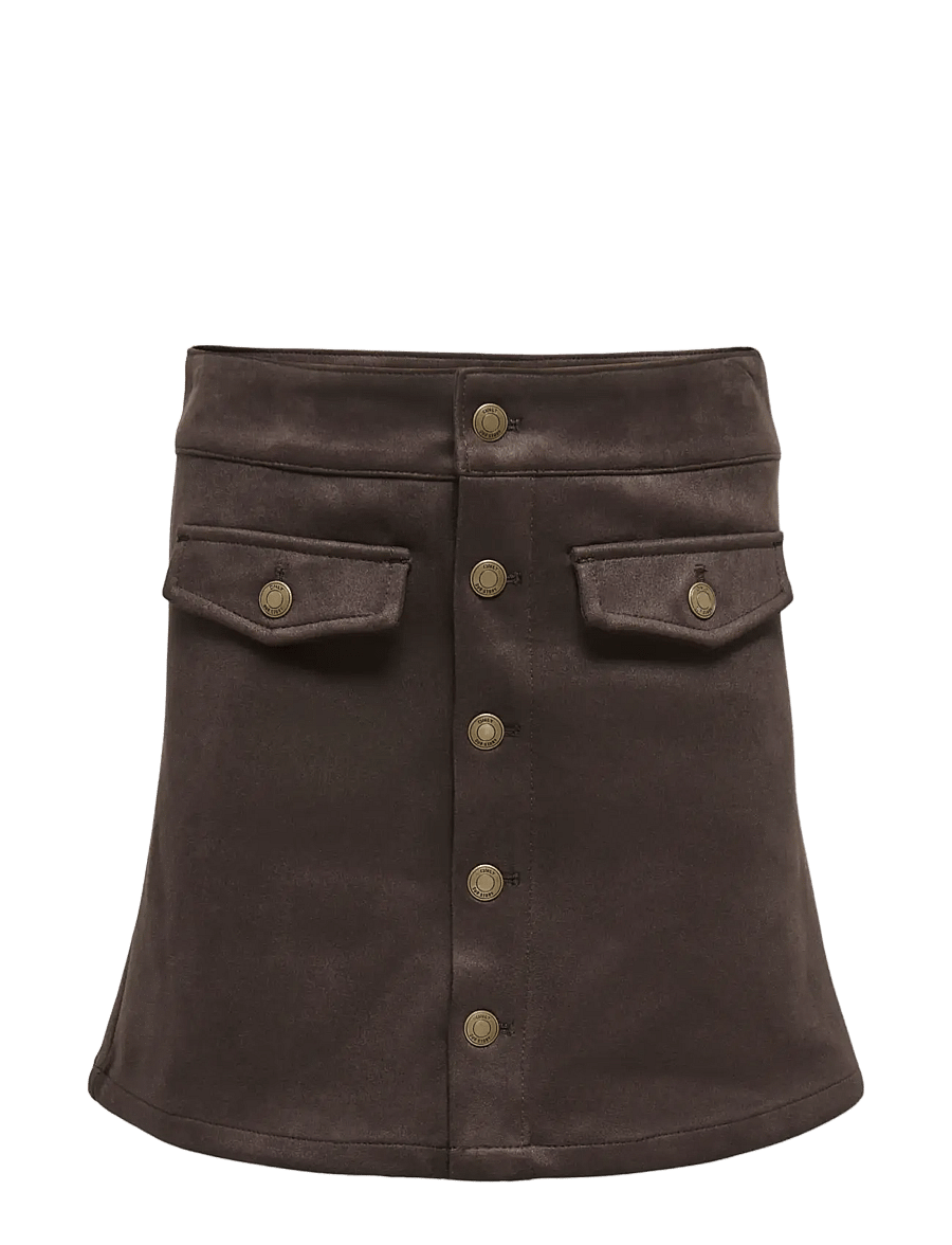 Kids Only - KOGNIA FAUX SUEDE SKIRT OTW - kurze röcke - chocolate torte - 0
