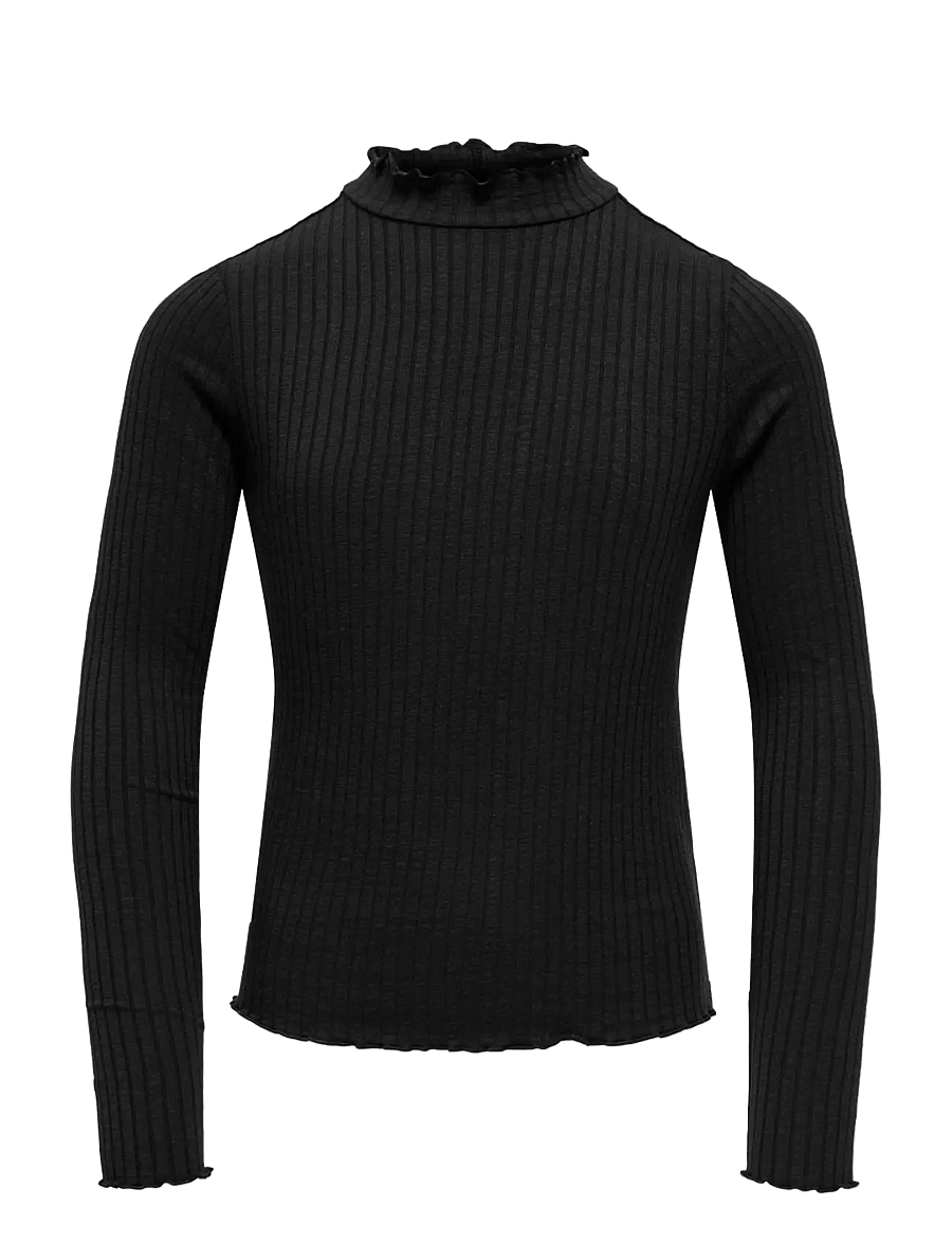 Kids Only - KOGFRANSISKA SCHL LS HI-NCK TOP JRS NOOS - långärmade t-shirts - black - 0