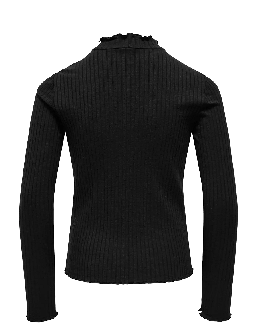 Kids Only - KOGFRANSISKA SCHL LS HI-NCK TOP JRS NOOS - långärmade t-shirts - black - 1