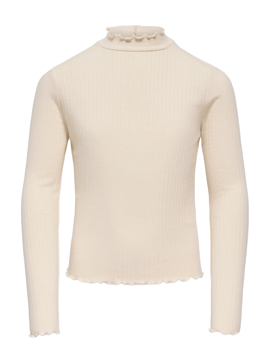 Kids Only - KOGFRANSISKA SCHL LS HI-NCK TOP JRS NOOS - långärmade t-shirts - whitecap gray - 0