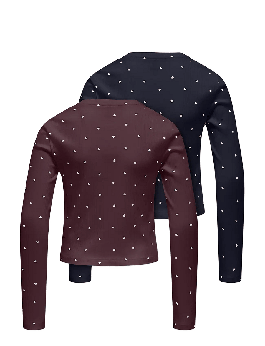 Kids Only - KOGBELLA SHORT AOP L/S TOP JRS 2-PACK - night sky - 1