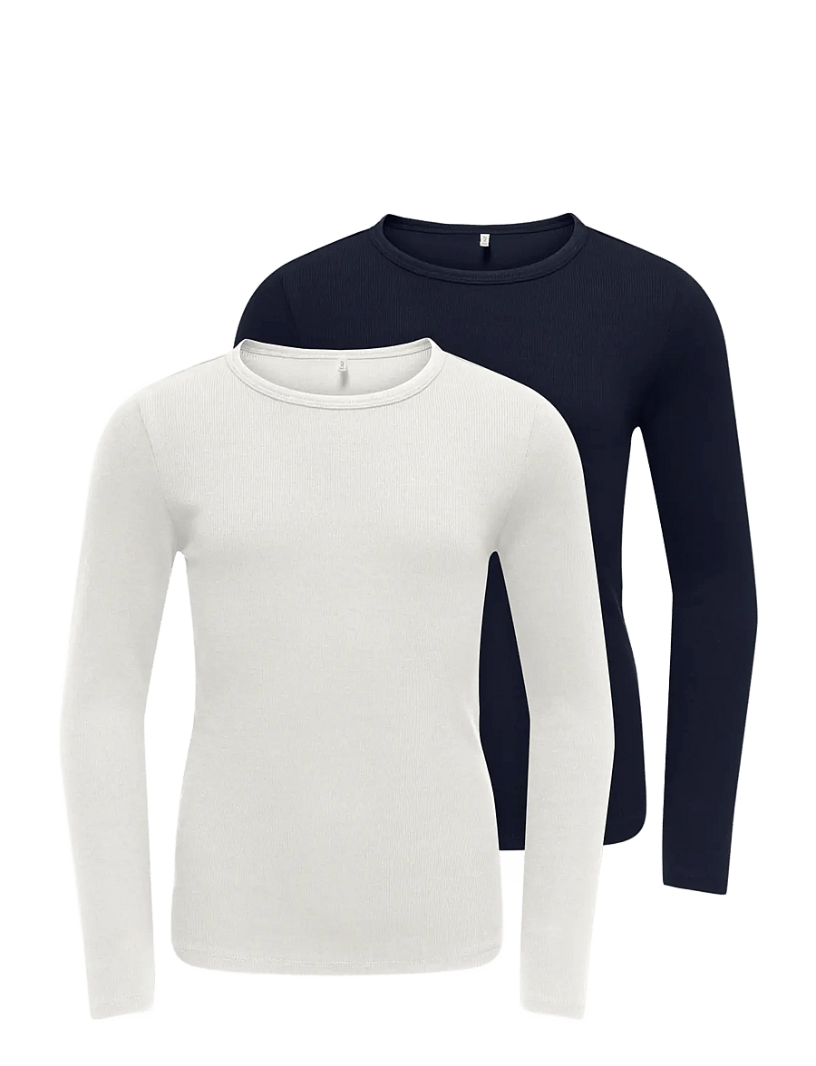 Kids Only - KOGLUCKY L/S O NECK TOP JRS 2-PACK - langärmelig - sky captain - 0