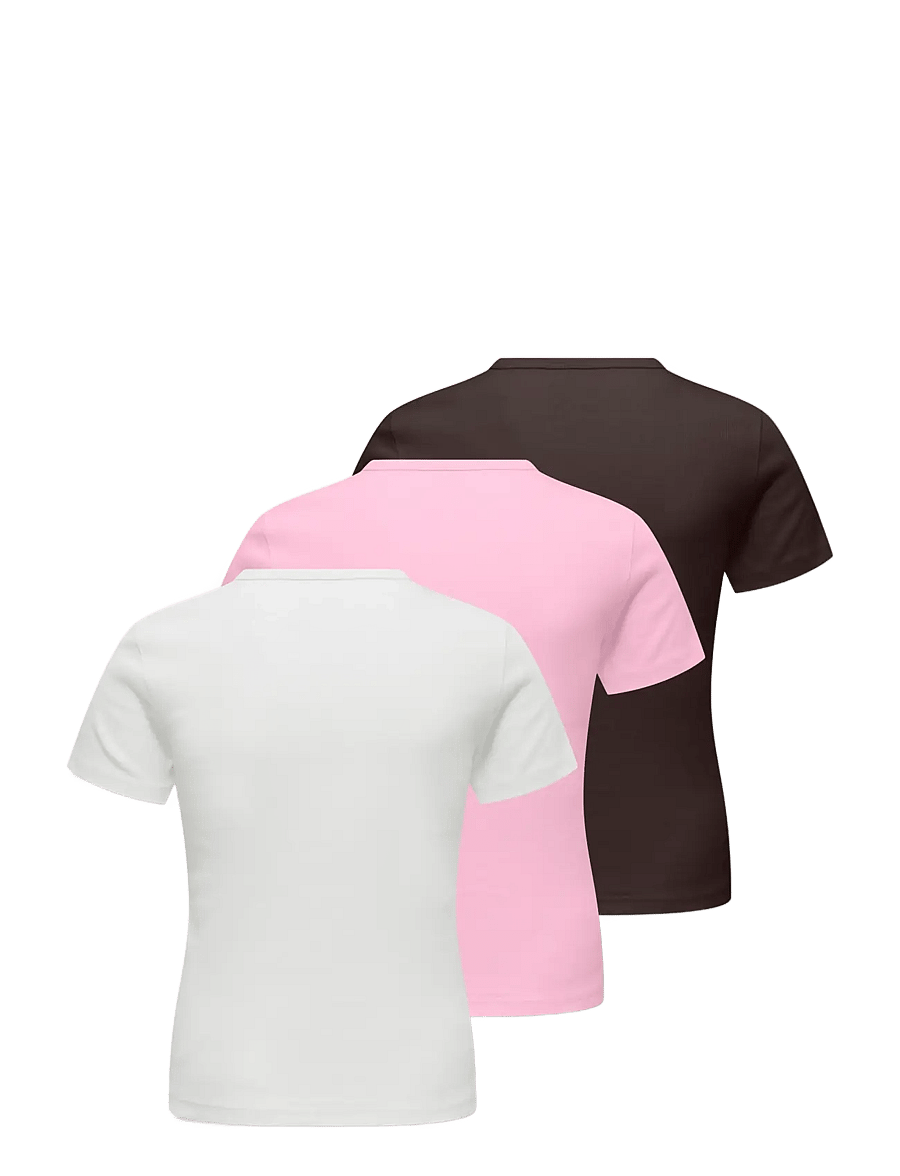 Kids Only - KOGLUCKY S/S O NECK TOP JRS 3-PACK - pink lady - 1
