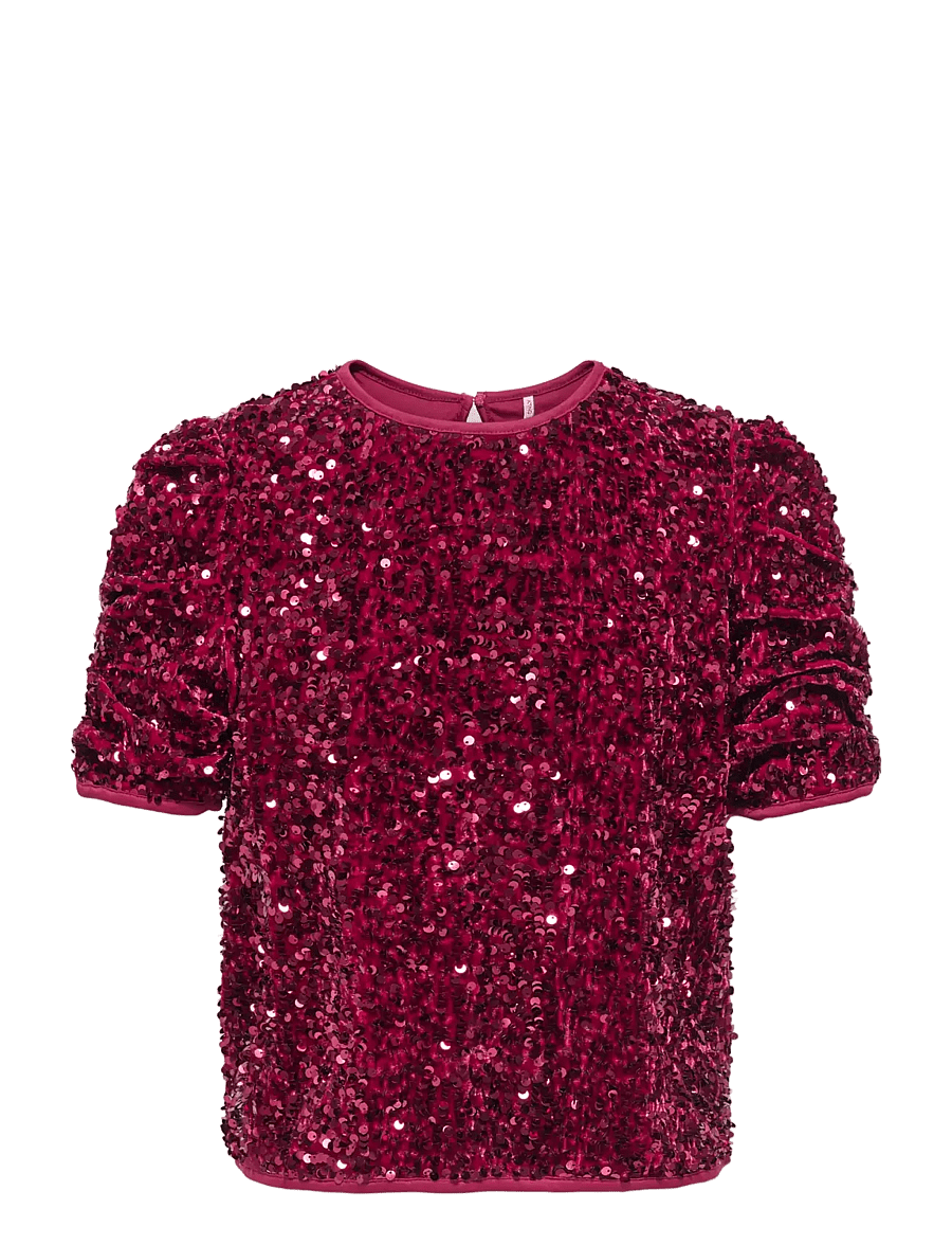 Kids Only - KOGCONFIDENCE SS ROUCHING TOP JRS - bluser & tunikaer - rumba red - 0