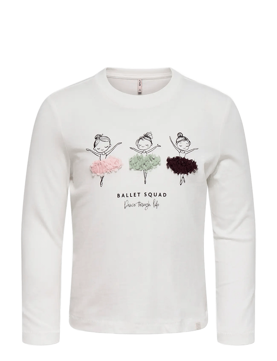 Kids Only - KMGFLEUR LS REG TEE JRS - cloud dancer - 0