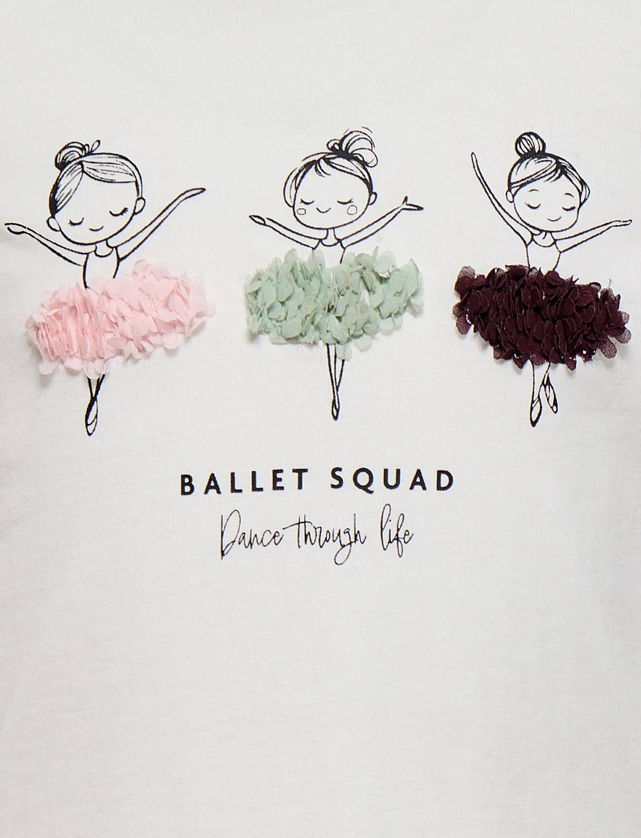 Kids Only - KMGFLEUR LS REG TEE JRS - cloud dancer - 2