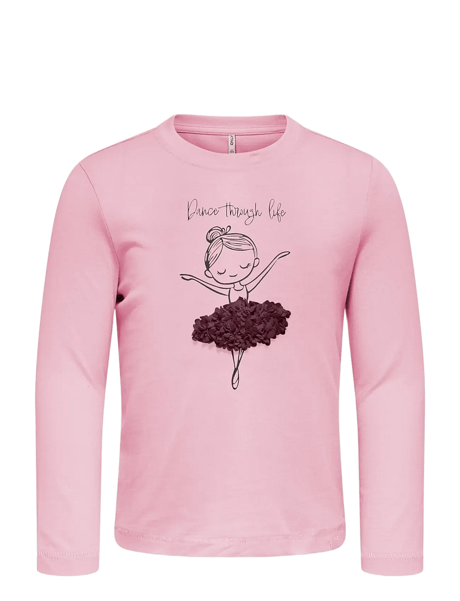 Kids Only - KMGFLEUR LS REG TEE JRS - langærmede t-shirts - parfait pink - 0