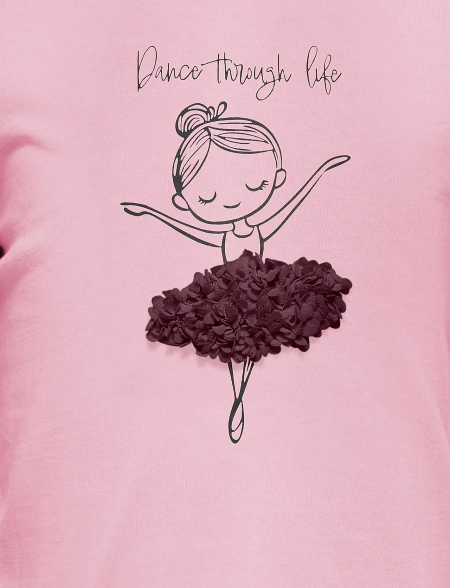 Kids Only - KMGFLEUR LS REG TEE JRS - langærmede t-shirts - parfait pink - 2