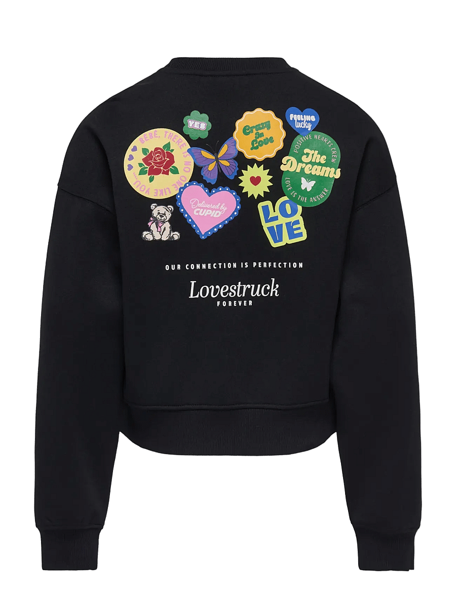 Kids Only - KOGHIMA L/S O-NECK PRINT SWT - sweatshirts - black - 1