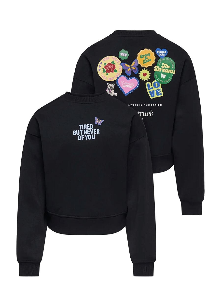 Kids Only - KOGHIMA L/S O-NECK PRINT SWT - sweatshirts - black - 2