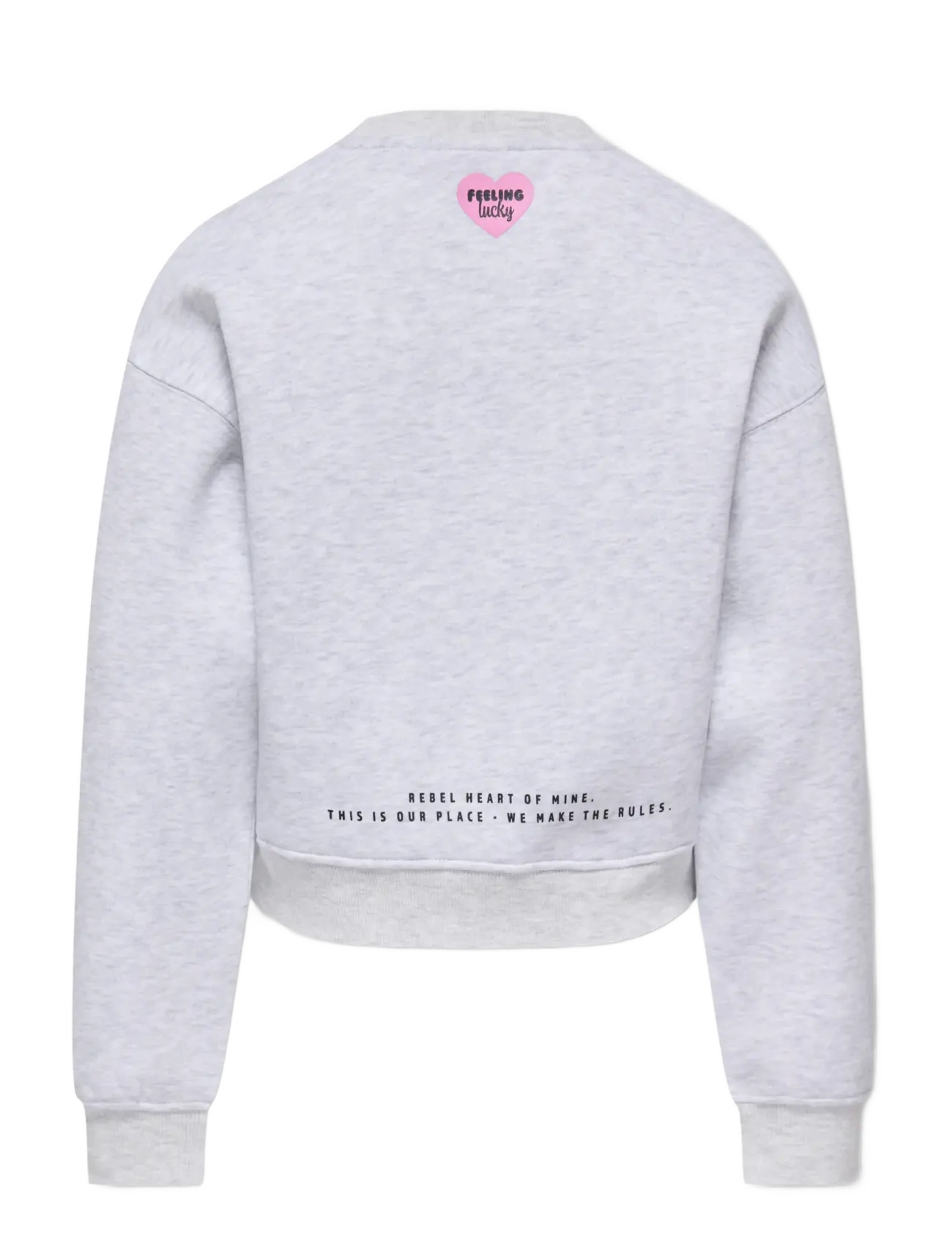Kids Only - KOGHIMA L/S O-NECK PRINT SWT - sweatshirts - light grey melange - 1