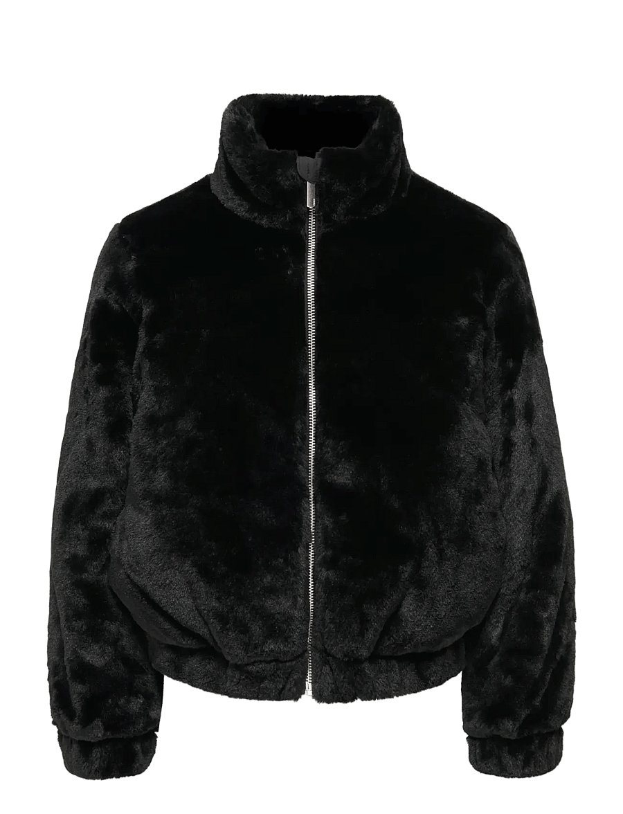 Kids Only - KOGWANJA FAUX FUR JACKET OTW - faux fur - black - 0