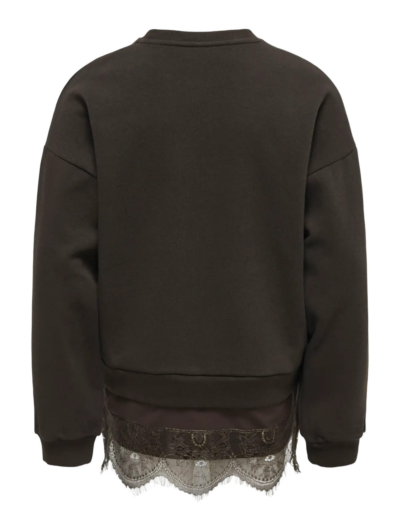 Kids Only - KOGSWANNA LS CREW SATEEN LACE BRU EX SWT - pullover - coffee bean - 1