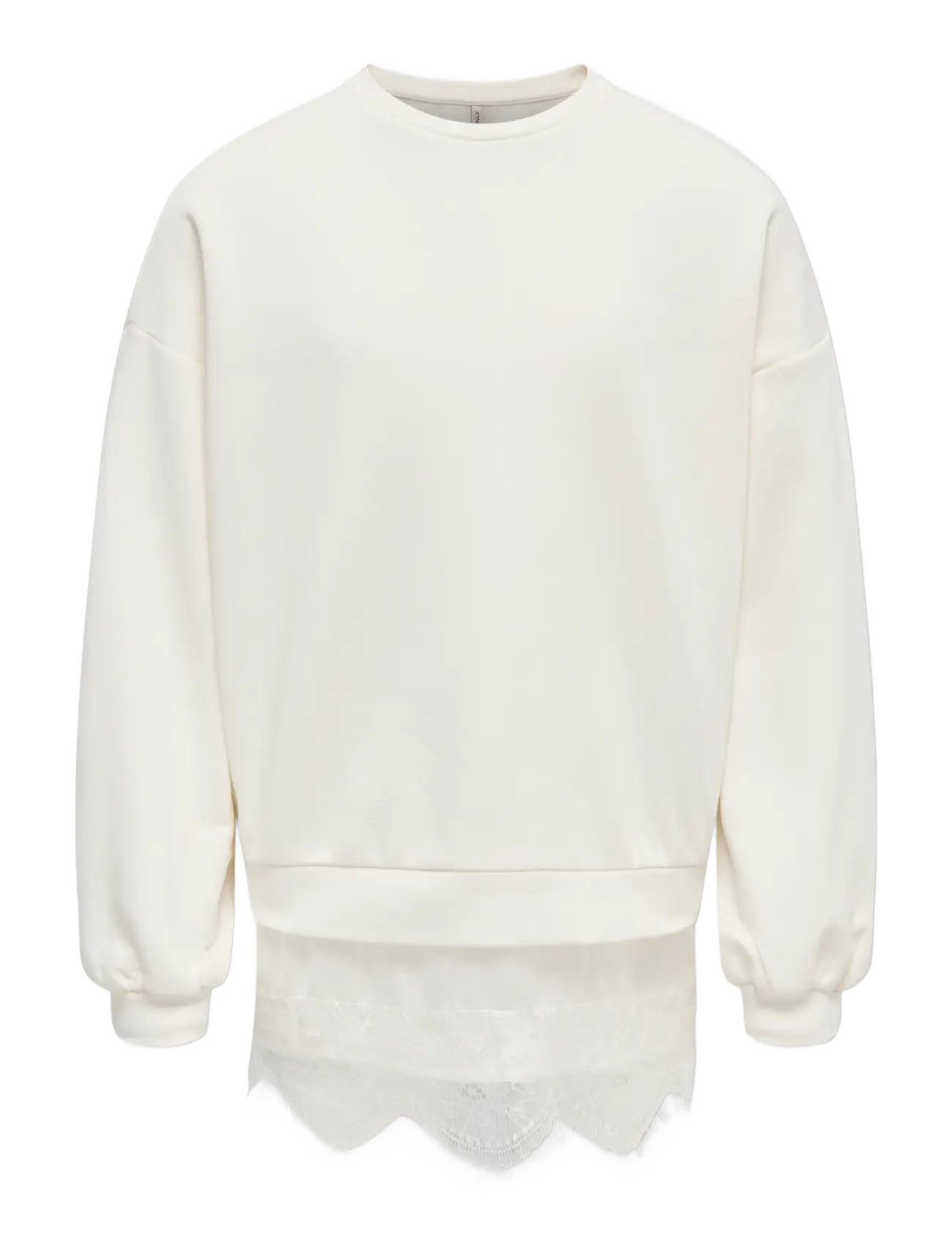 Kids Only KOGSWANNA LS CREW SATEEN LACE BRU EX SWT - Pullover - TOFU / cream