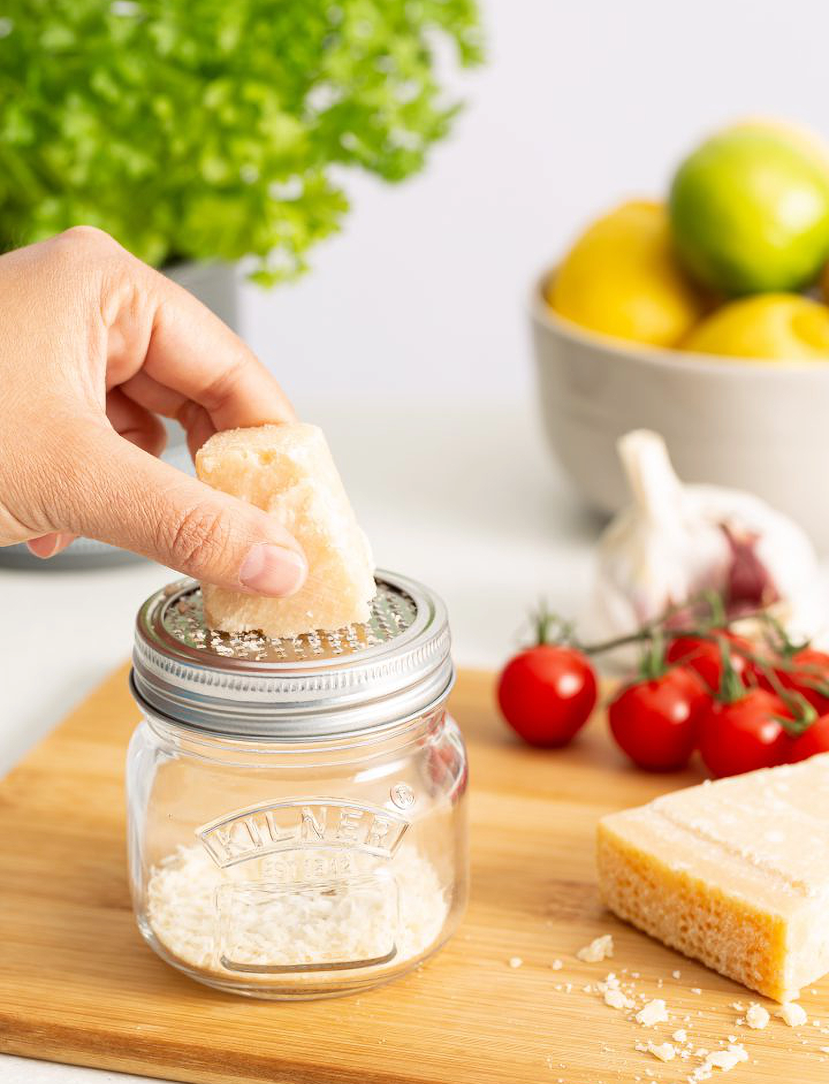 Kilner - Storage Jar & Fine Grater Lid - raastimet - silver - clear - 3