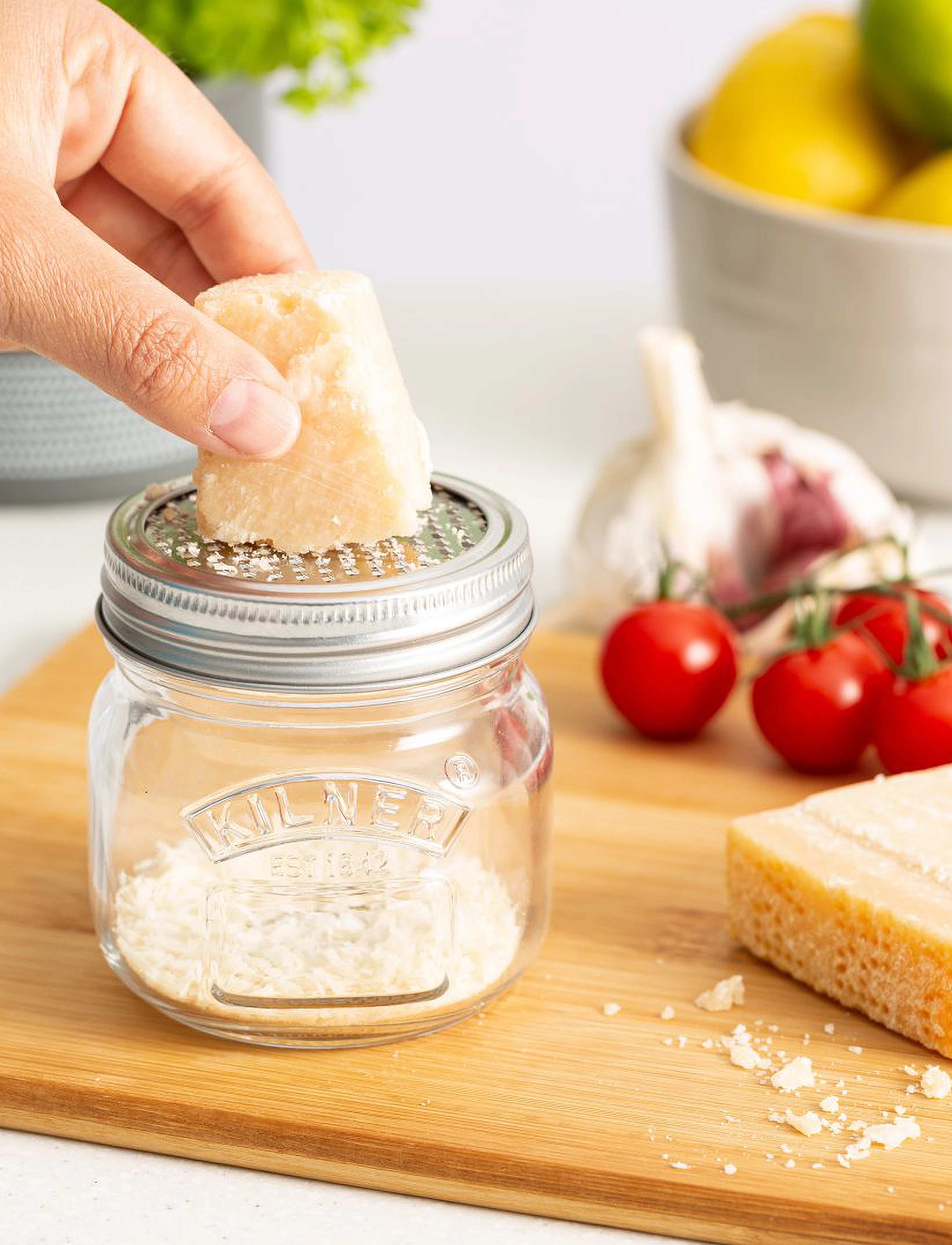 Kilner - Storage Jar & Fine Grater Lid - raastimet - silver - clear - 4