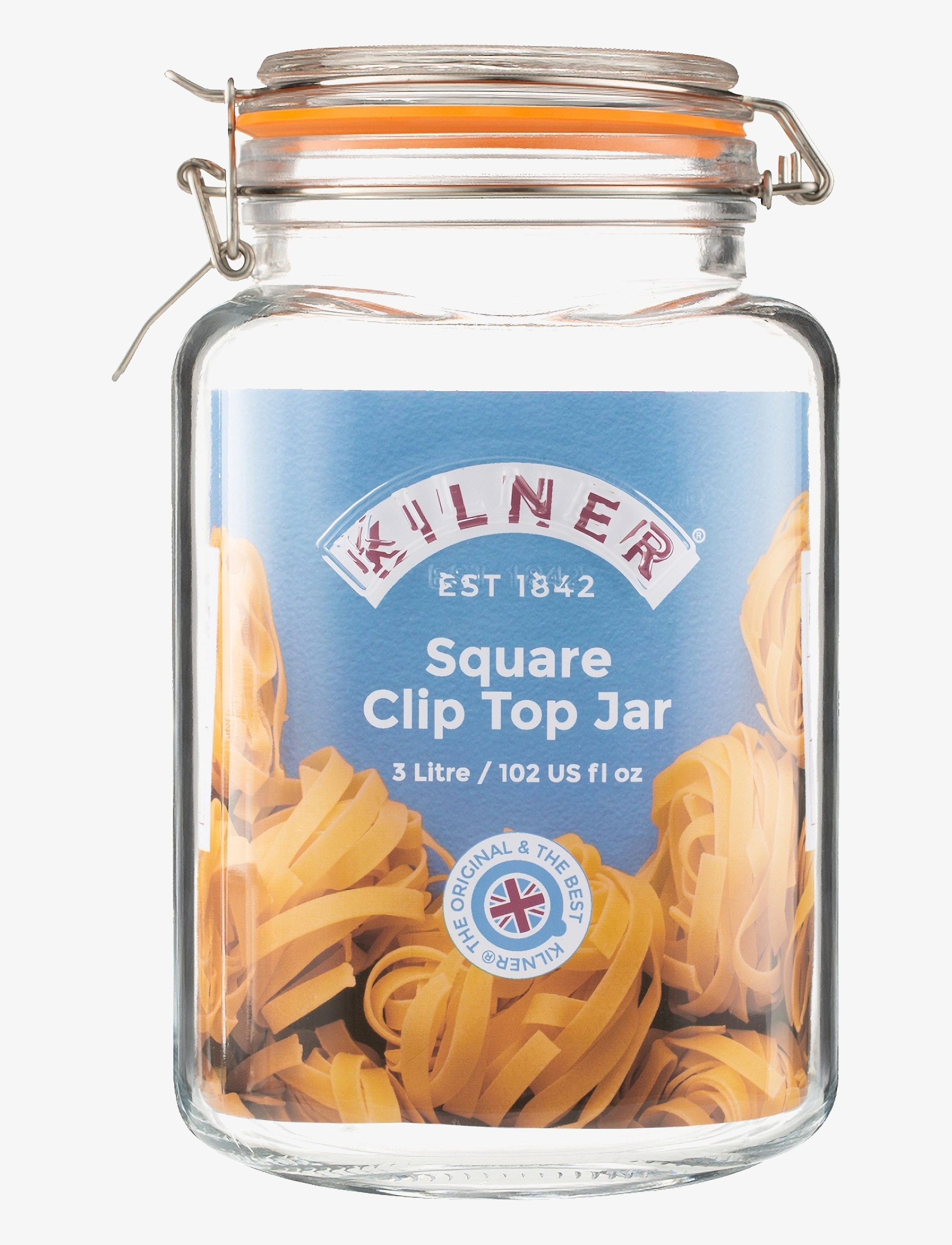Kilner - Preserve jar clip top square - keittiöpurkit - clear - silver - 2