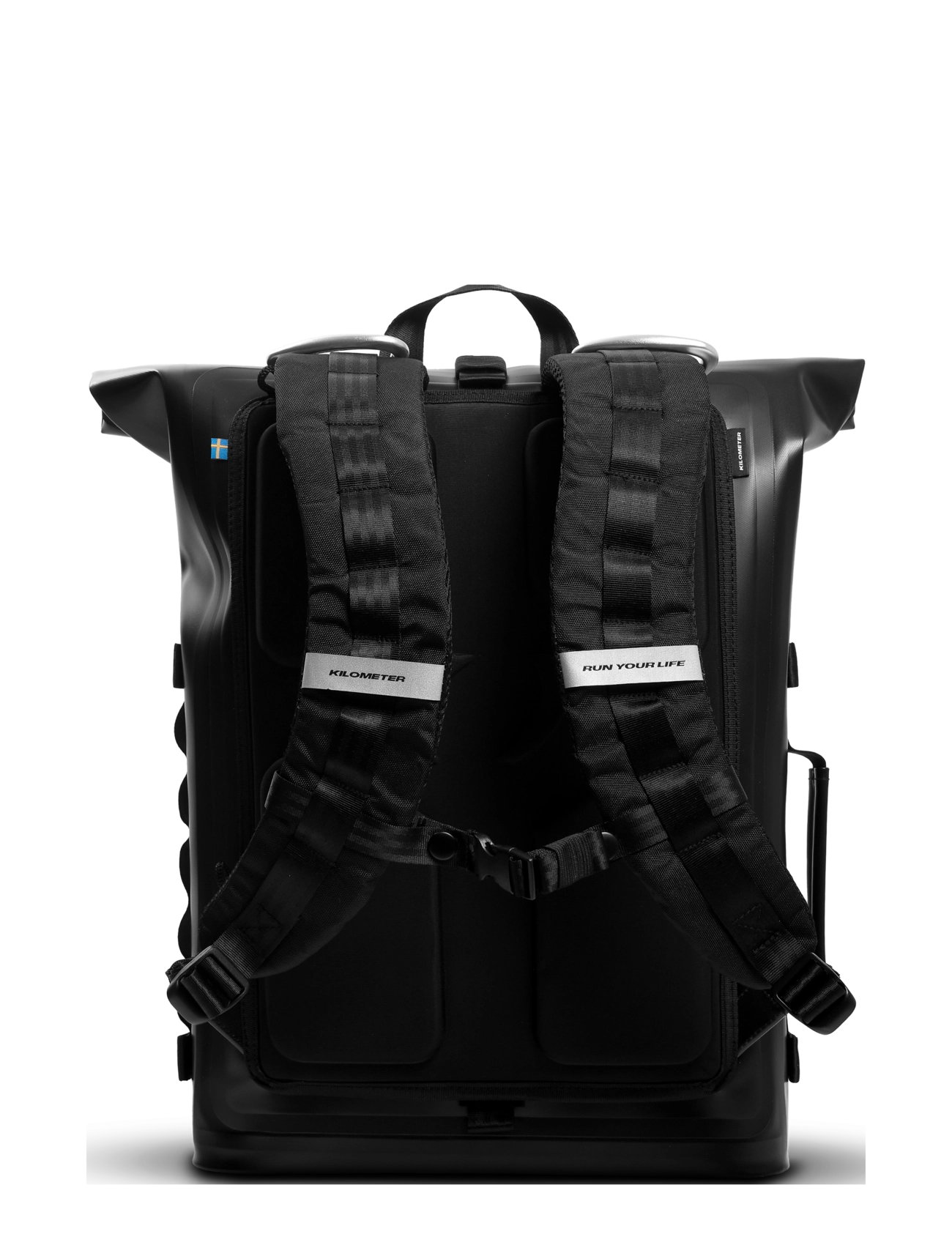 KILOMETER STUDIOS - Pannier rolltop (incl 2 carabiners) - sportsrygsække - black - 3