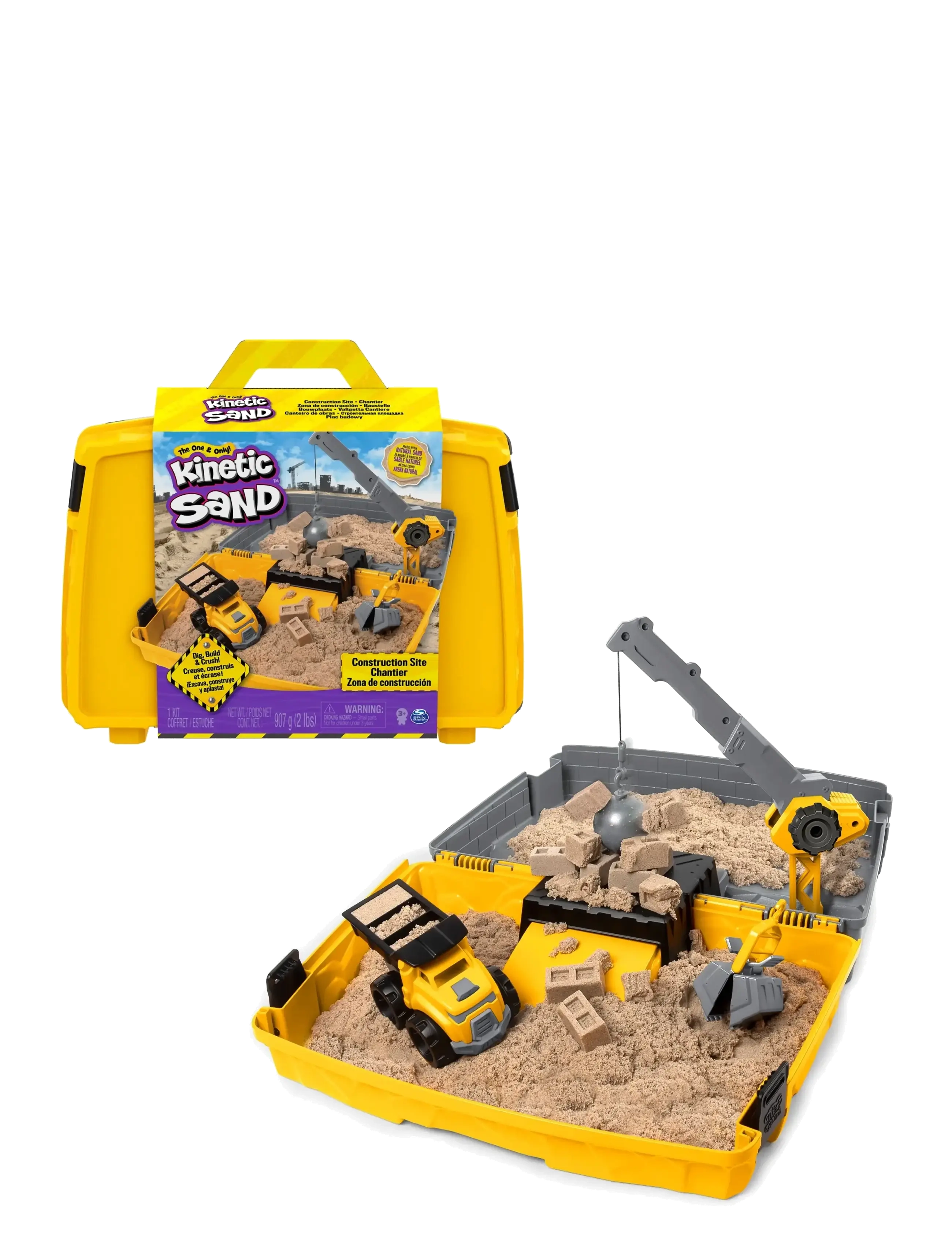 Kinetic Sand Kinetic Sand Construction Folding Sandbox - Legetøj - MUTI / yellow