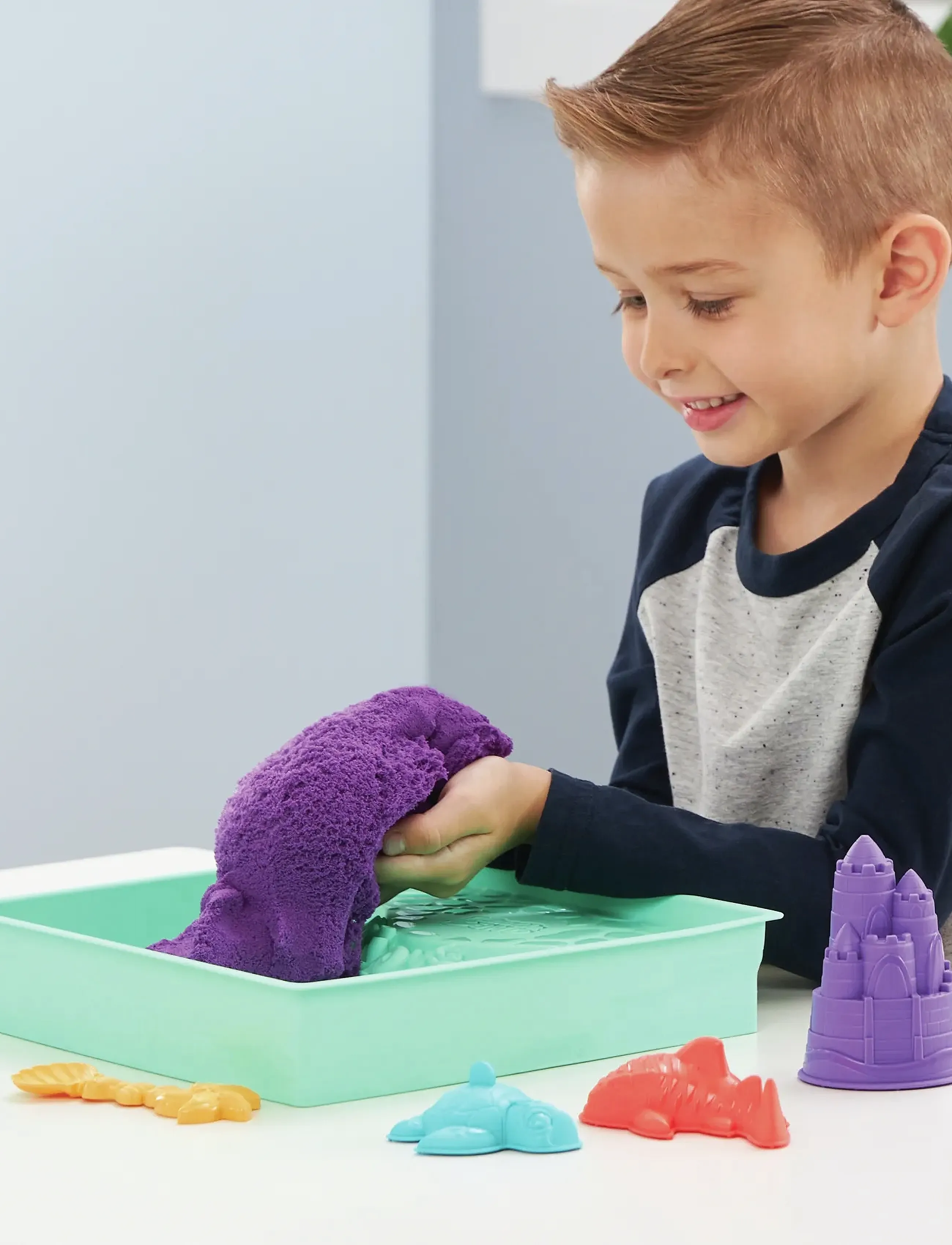 Kinetic Sand Sandbox Set Purple, Børn, Play Dough, Multi/mønstret, Str: ONE SIZE