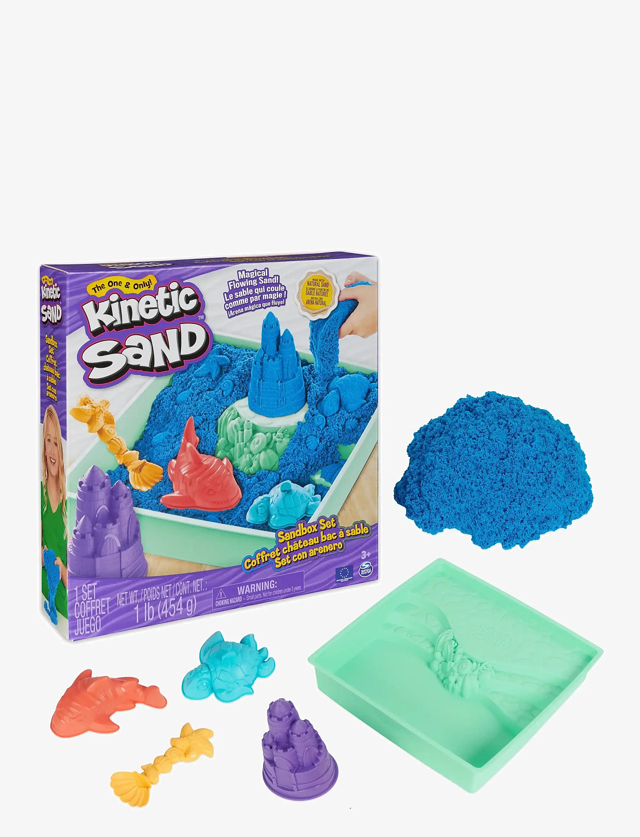 Kinetic Sand - Kinetic Sand Sandbox Set - Blue - leir - multi - 2