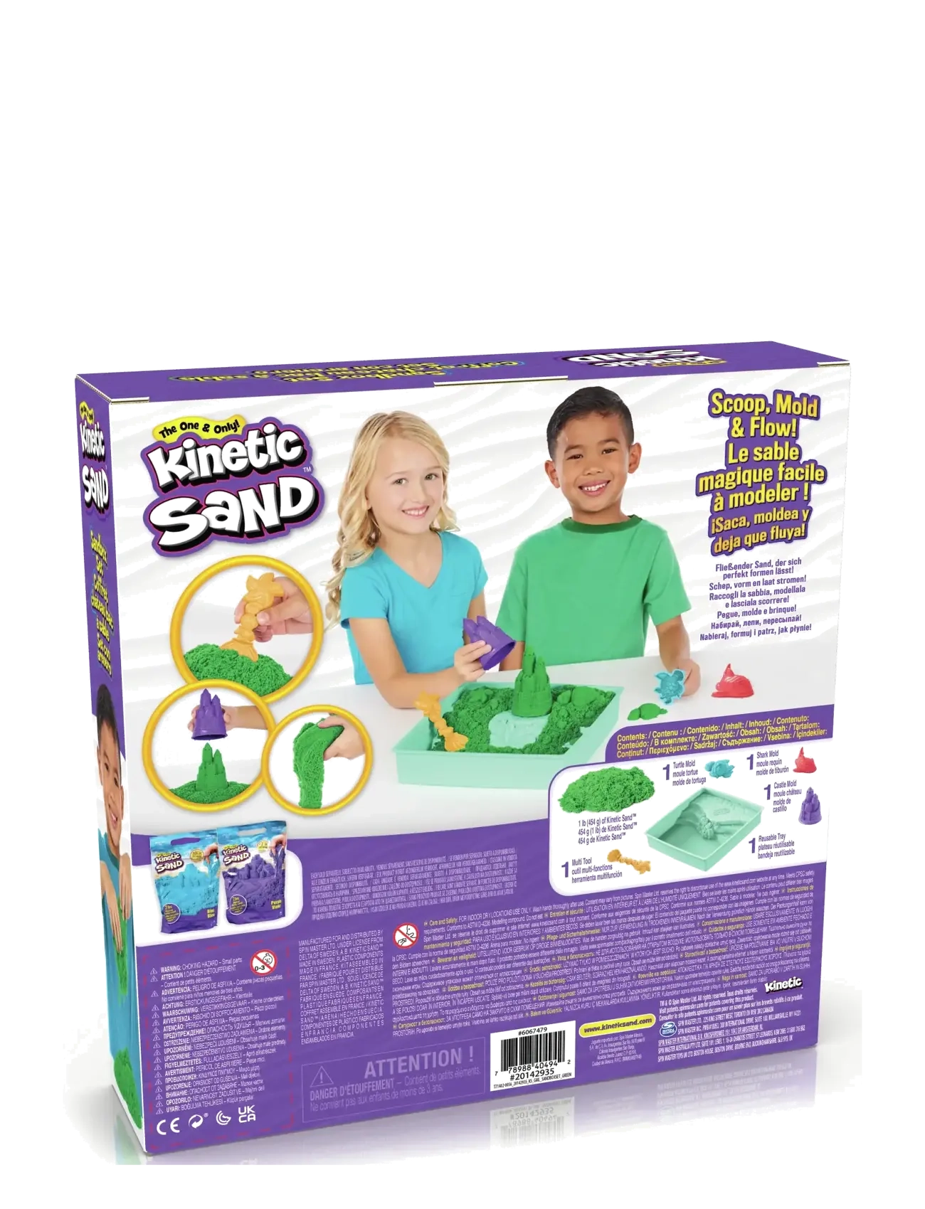 Kinetic Sand - Kinetic Sand Sandbox Set - Green - modelleringsleire - multi - 2